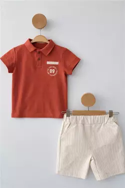 2-5 YAŞ YAZLIK ERKEK ÇOCUK TAKIM 1086 KİREMİT