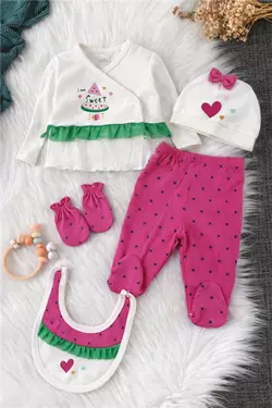 İMAJ 0-3 AY 5'Lİ ZIBIN TAKIM SEVİMLİ KARPUZ FUŞYA