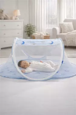 KATLANABİLEN BEBEK CİBİNDİRİK BULUTLU MAVİ