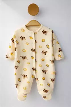 MIDIRIK 0-3-6-9 AY İNEKLİ PATİKLİ PENYE BEBEK TULUM BEJ