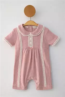 MRT BABY 0-3-6-9-12 AY GÜPÜR DETAYLI YAZLIK TULUM GÜL KURUSU